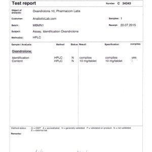 Media 'Pharmacom Labs Oxandrolons 10 lab report (August 10, 2015)' in category 'Analytical Lab Testing'